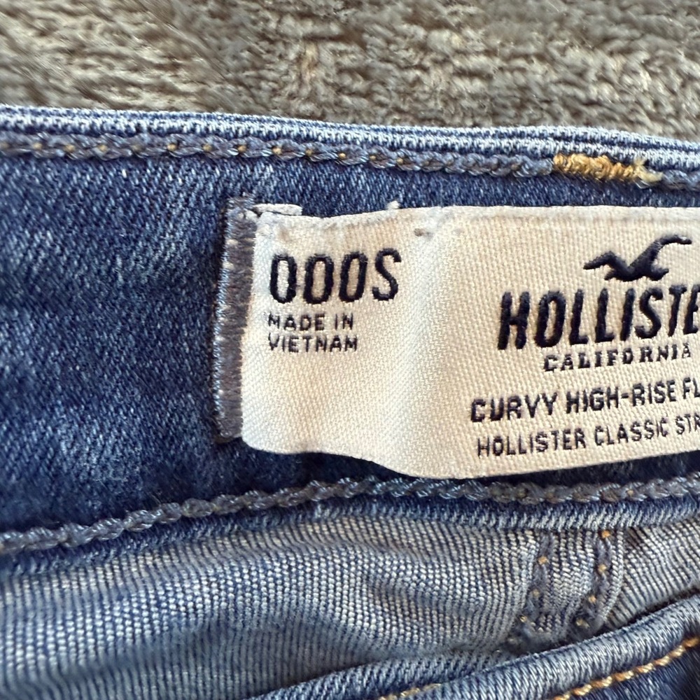 Hollister Curvy High-Rise Flare Jeans Blue Classic Stretch 000S W23S‎ - Picture 4 of 11
